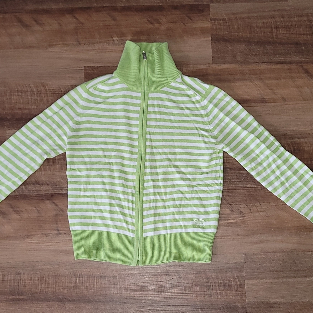 Vintage Womens Oleg Cassini Full Zip Sweater Womens Size Large